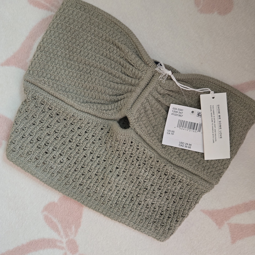 Zara Olive Knit Tube Top